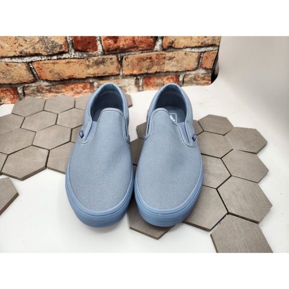 Vans Classic Slip-On Pastel Mono Dusty Blue Sz 9.5 UNC Men New Rare Sneakers - Picture 2 of 8